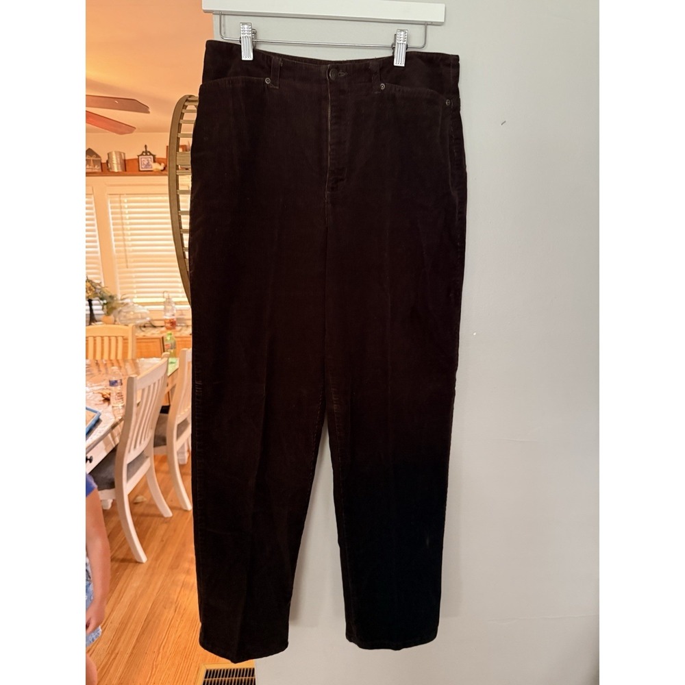 Vintage 90s Crazy Horse Lizโ Claiborne Brown Corduroy Pants High Rise Womens 10